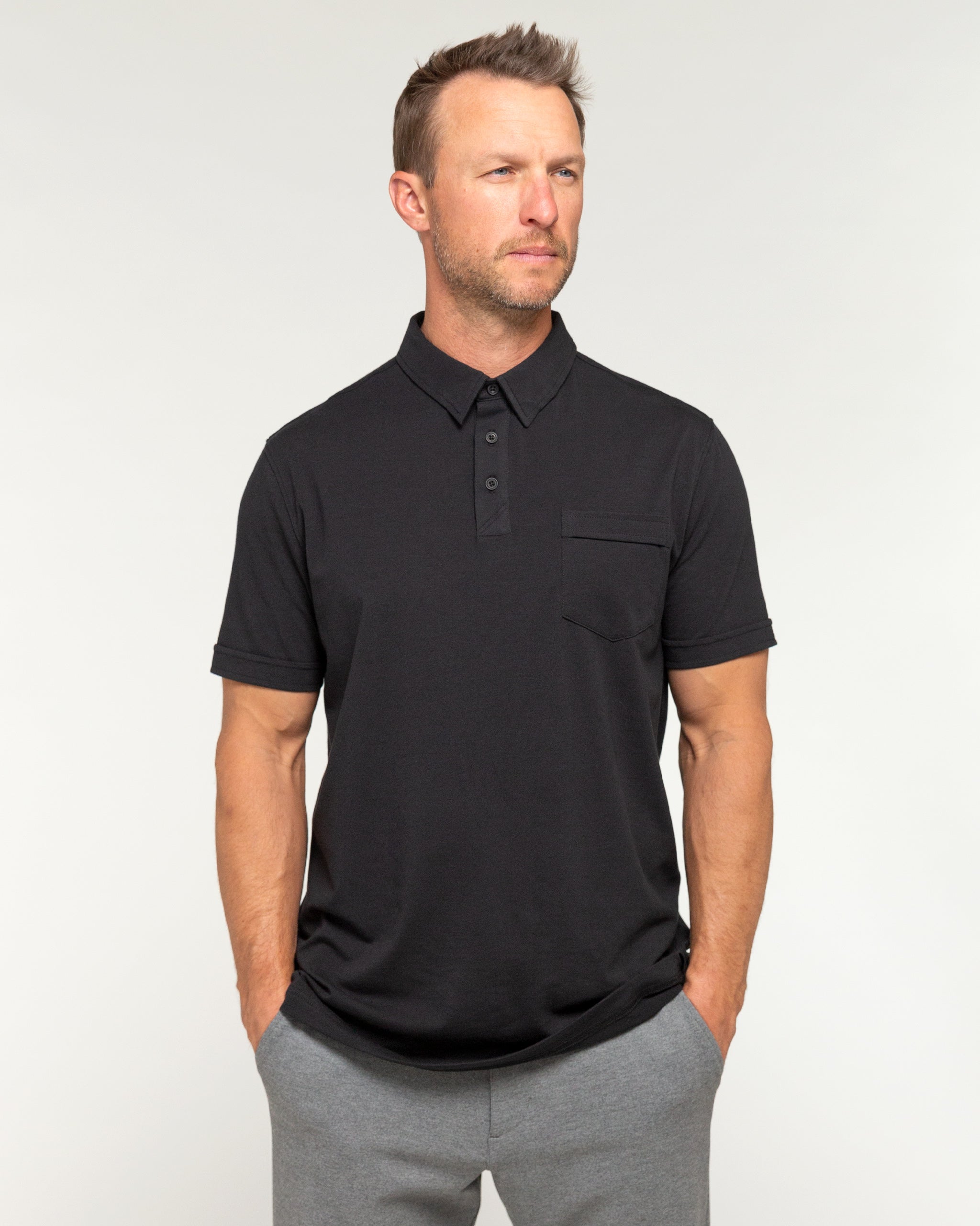 Auxiliary Polo | Jet Black