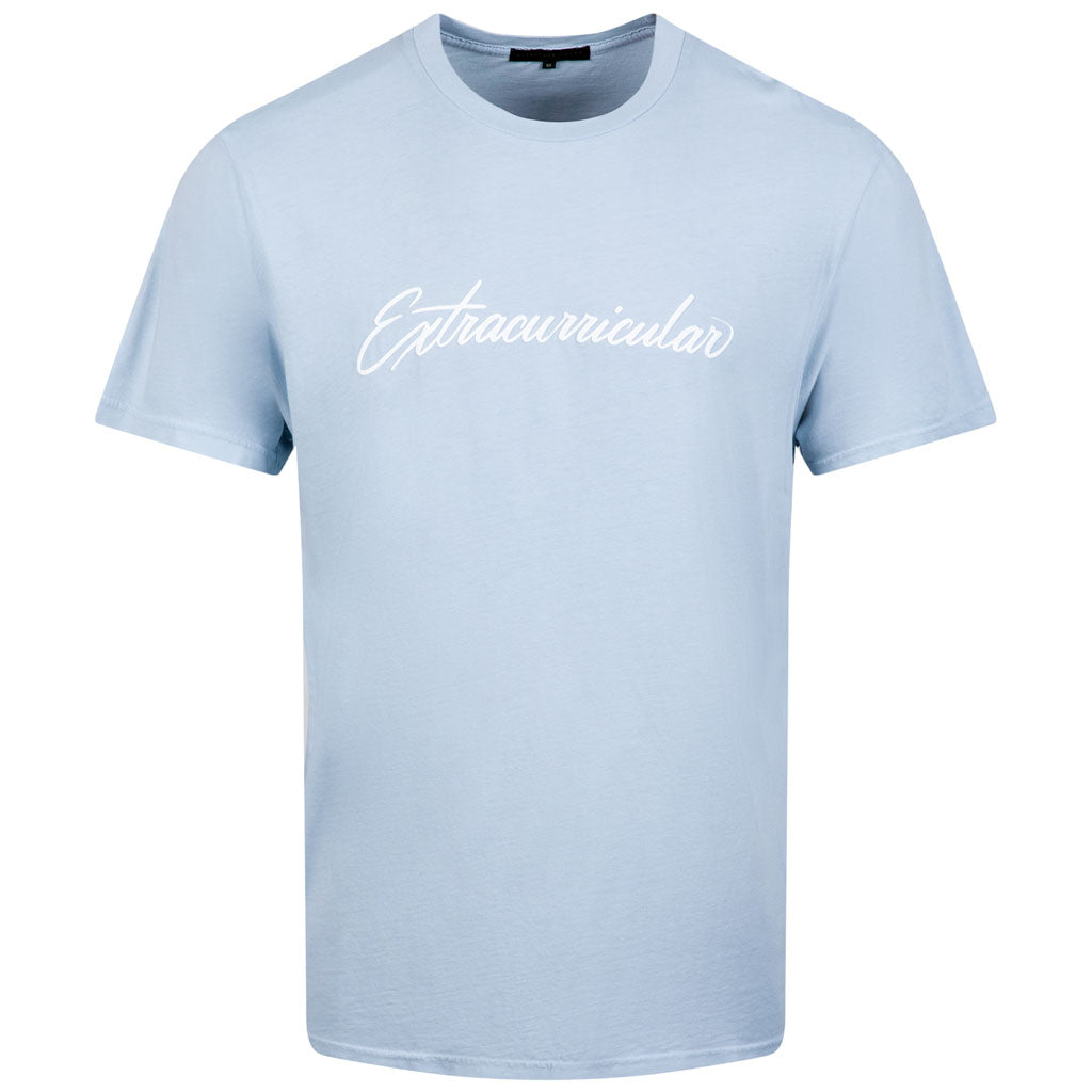 Script Tee | Light Blue
