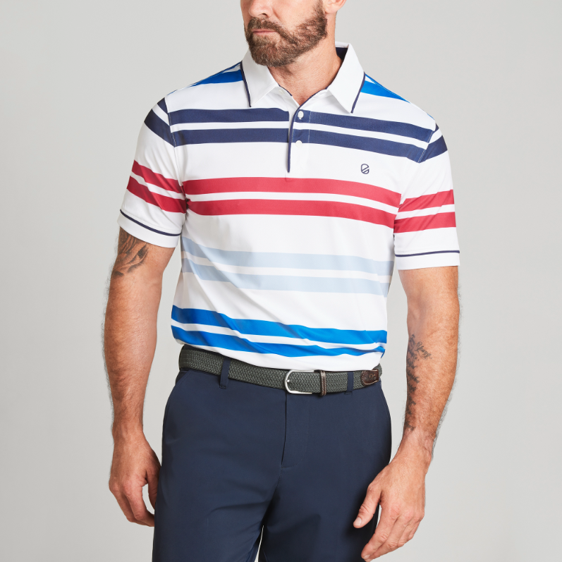 BIGGIE POLO | RED AND BLUE STRIPE