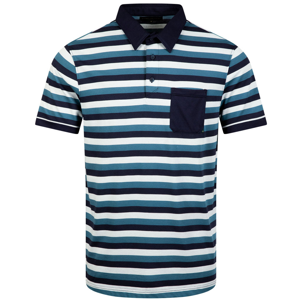 ROLLER POCKET POLO | BLUE WING TEAL STRIPE