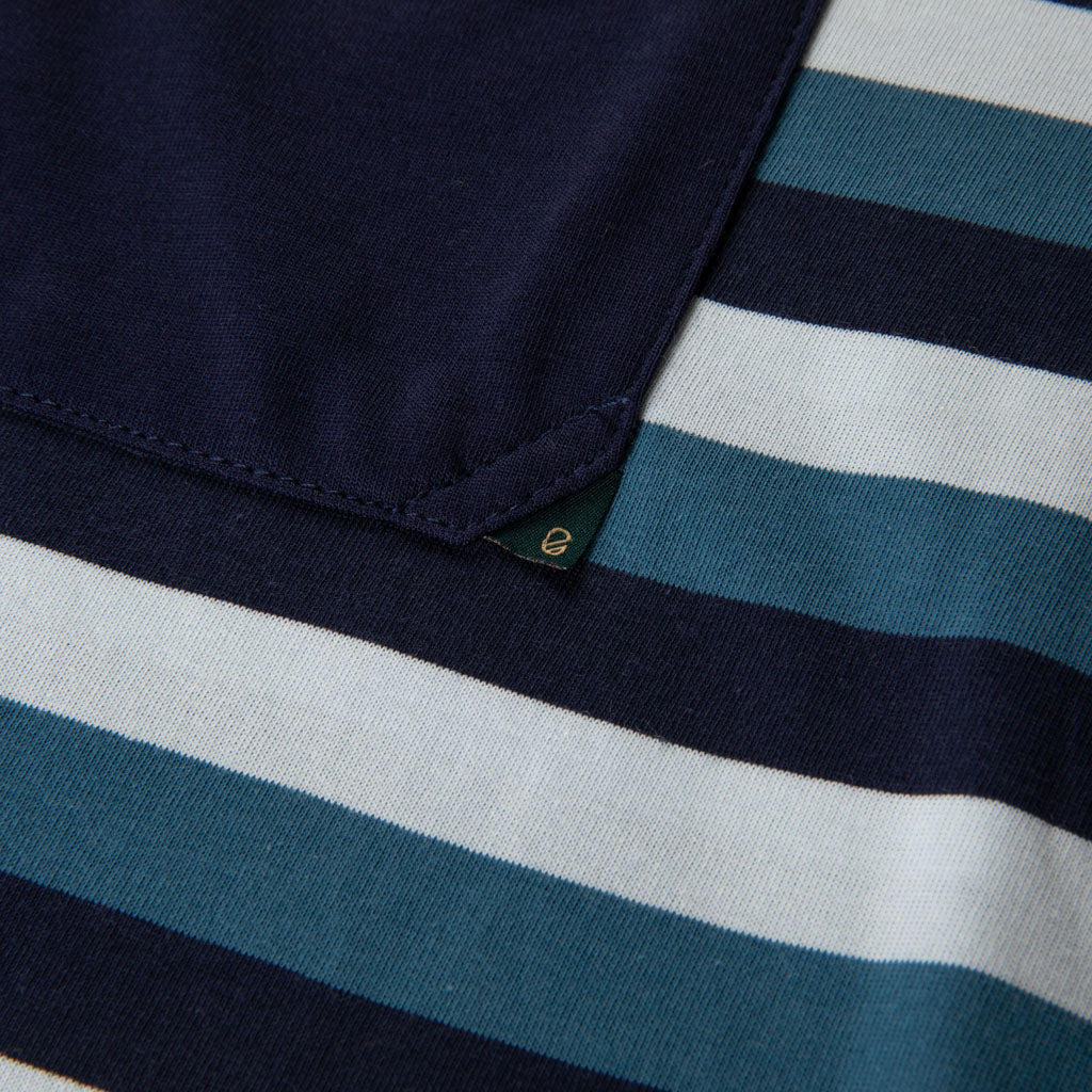 ROLLER POCKET POLO | BLUE WING TEAL STRIPE