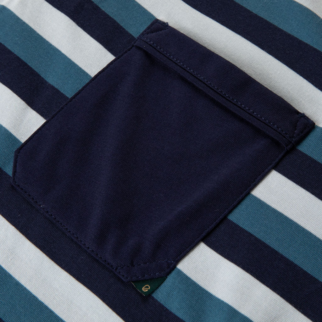 ROLLER POCKET POLO | BLUE WING TEAL STRIPE