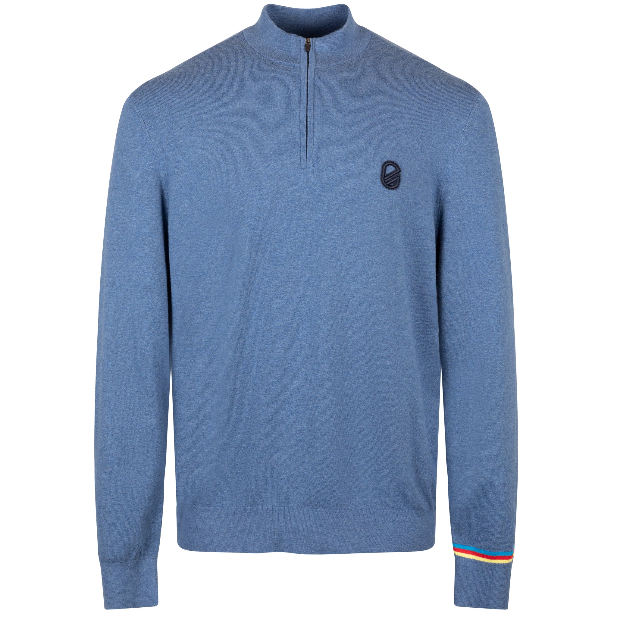 Coty 1/4 Zip Sweater Logo | Heather Dusty Blue