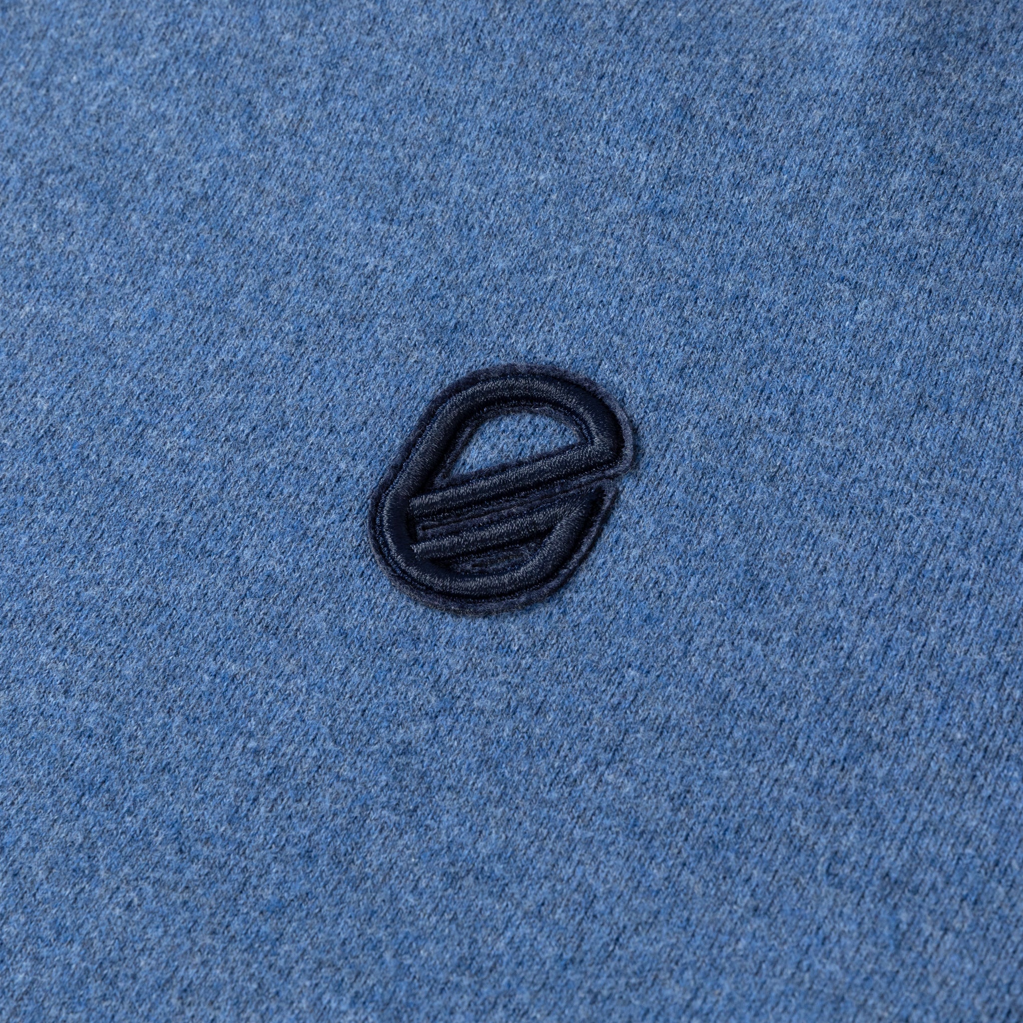 Coty 1/4 Zip Sweater Logo | Heather Dusty Blue