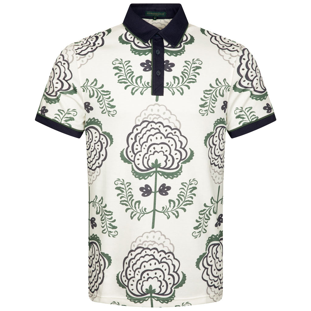 BAROQUE PIQUE POLO | JUNGLE GREEN FLORAL