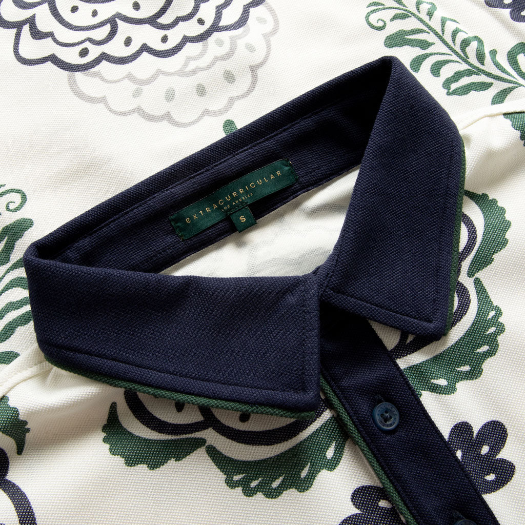 BAROQUE PIQUE POLO | JUNGLE GREEN FLORAL
