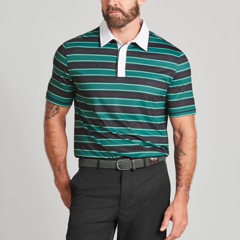 FLEX POLO | GREEN EXTRA STRIPE