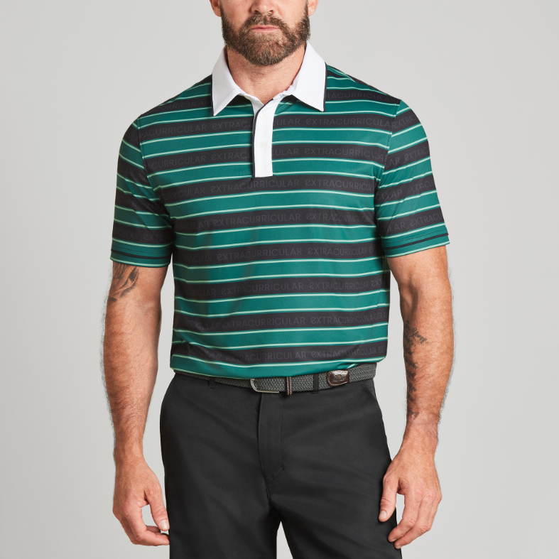 FLEX POLO | GREEN EXTRA STRIPE
