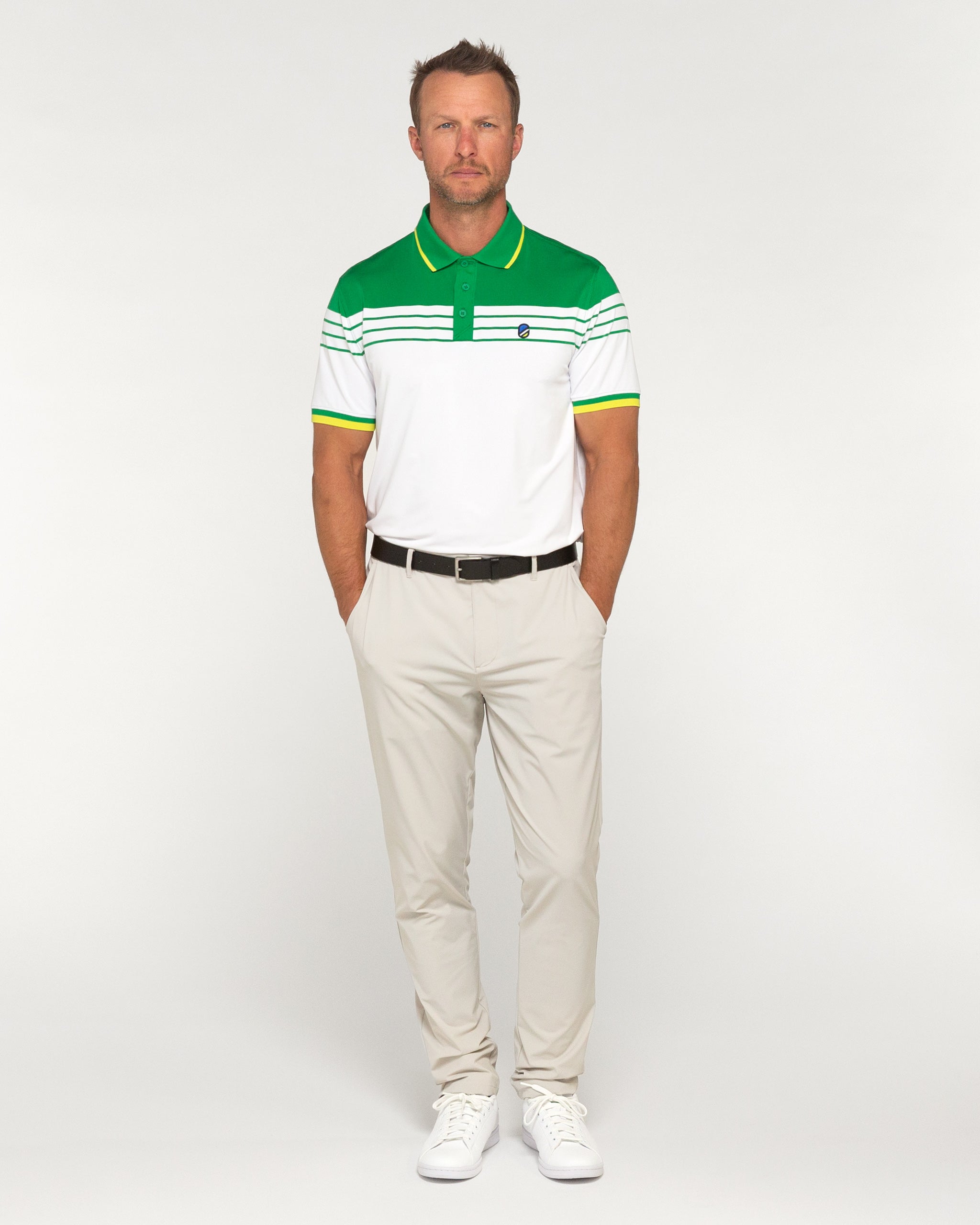 Johnny Polo | Green and White Stripe