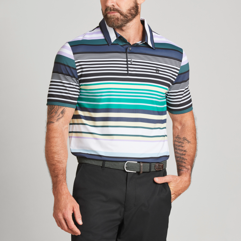 LEGION POLO | LAVENDER AND GREEN STRIPE
