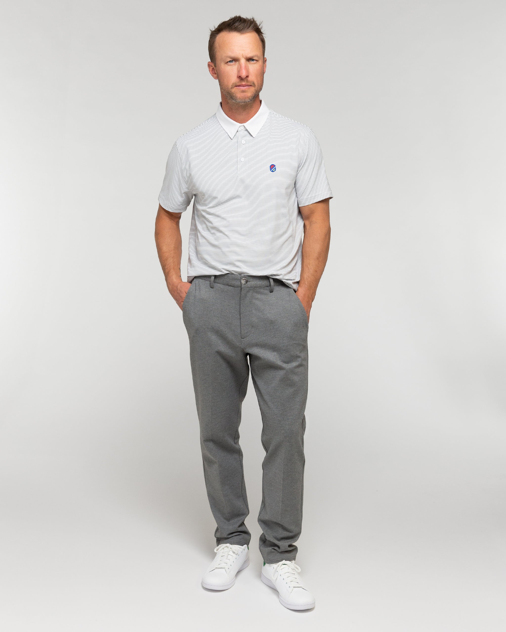 Manny Polo | Grey Stripe