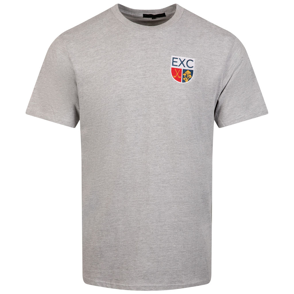 CREST EMBROIDERED TEE | HEATHER GREY