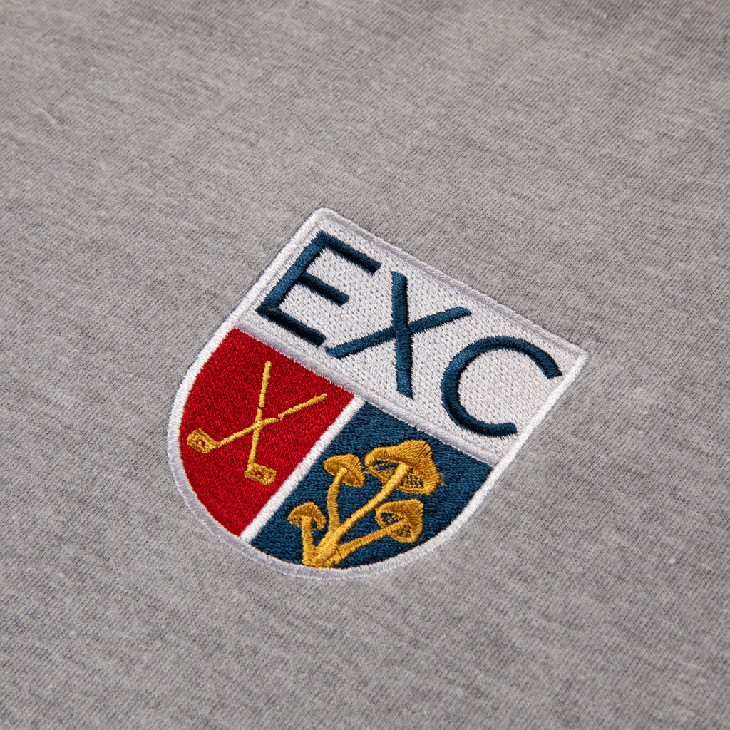 CREST EMBROIDERED TEE | HEATHER GREY