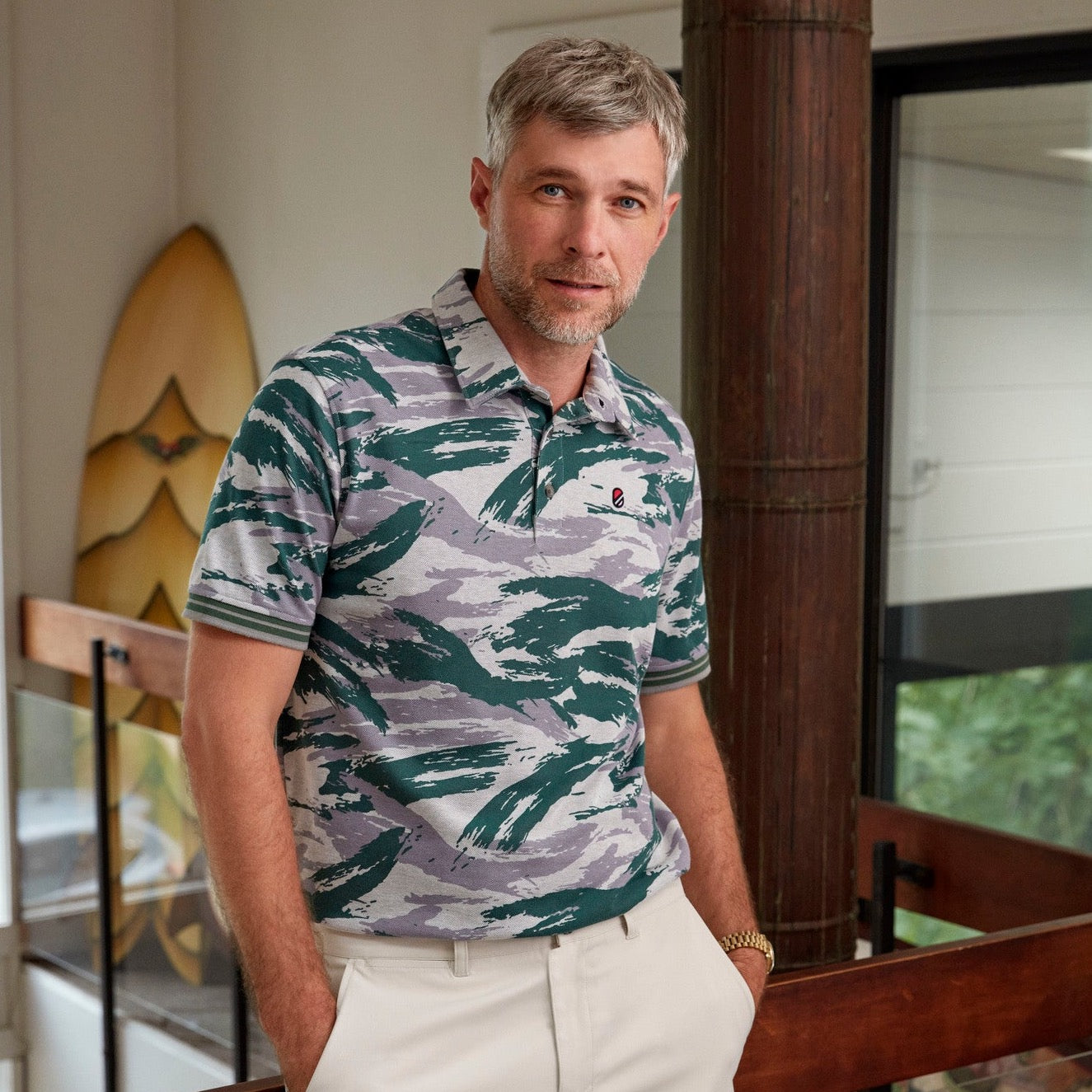 LIZARD CAMOFLAUGE POLO | SHARKSKIN CAMO