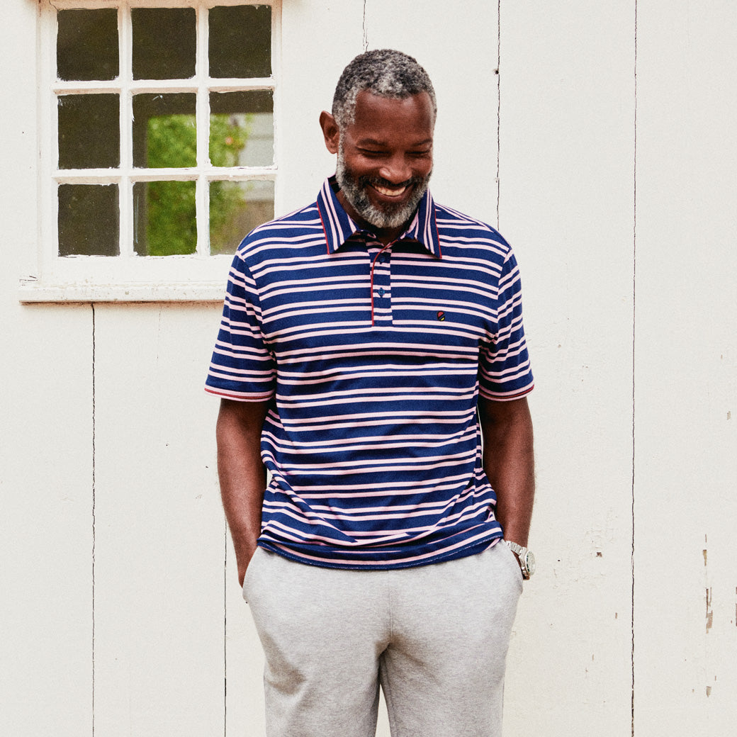 RAIL POLO | MAUVE STRIPE