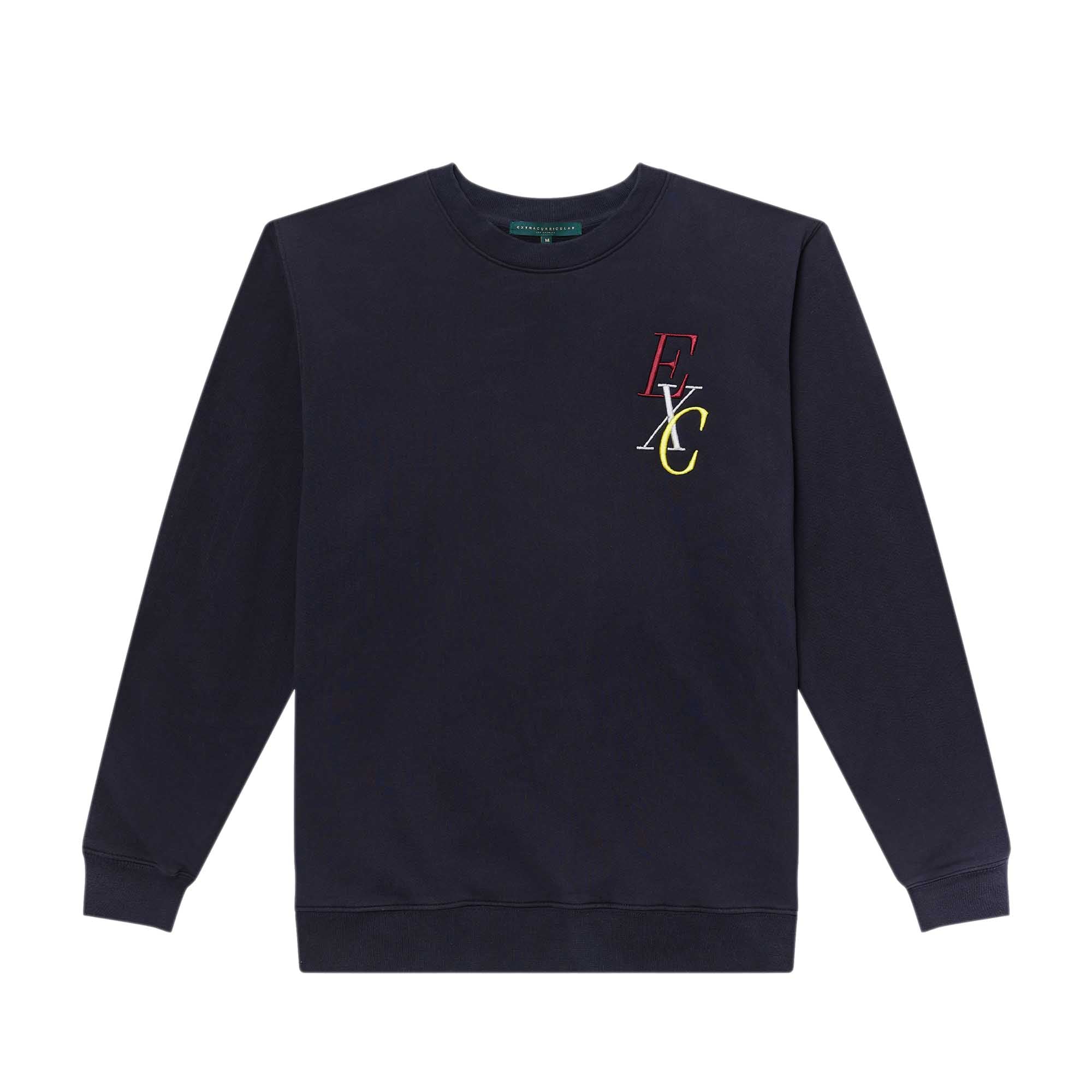 Stacks Embroidered Crewneck | Dark Navy
