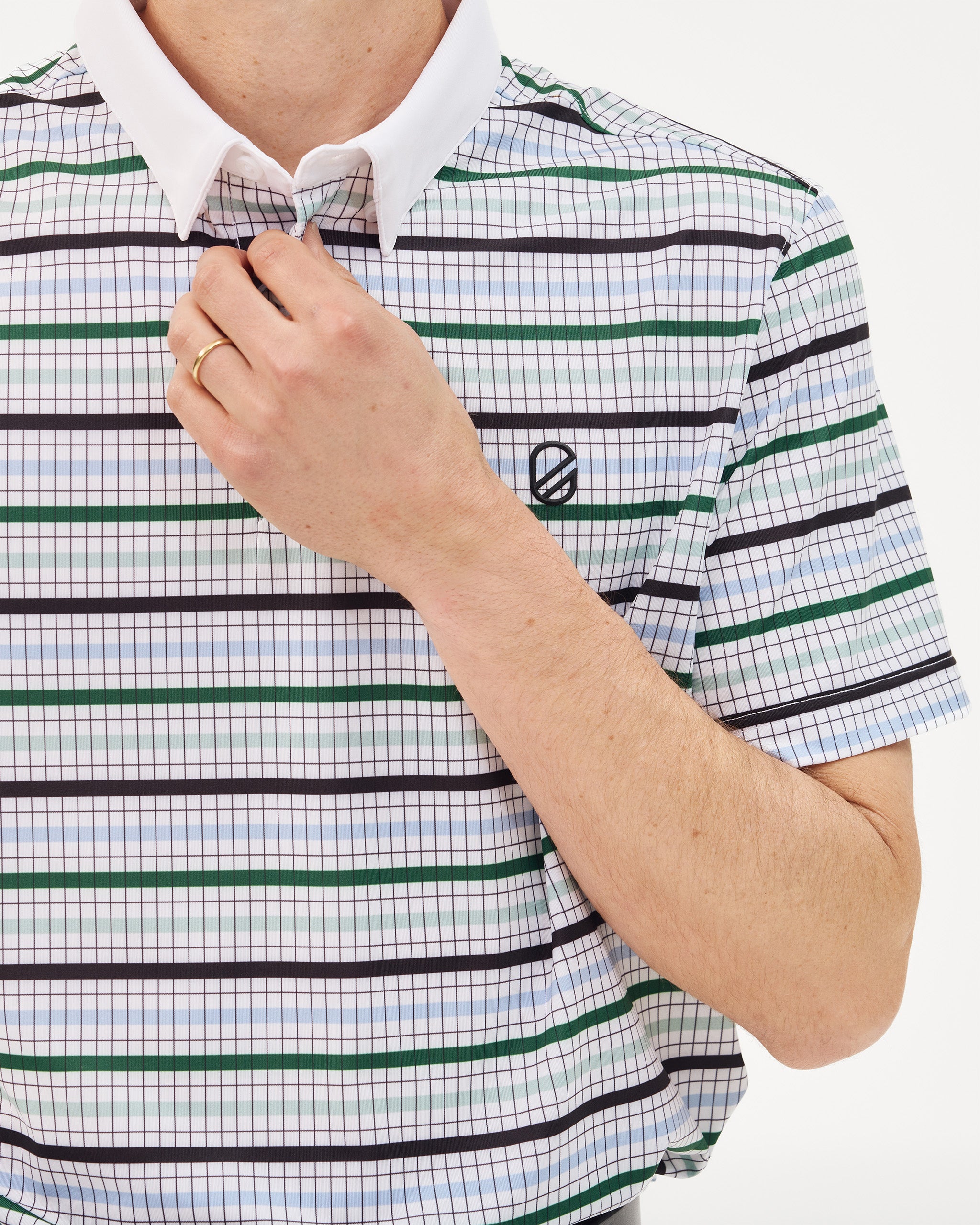 Grid Polo | Bright White