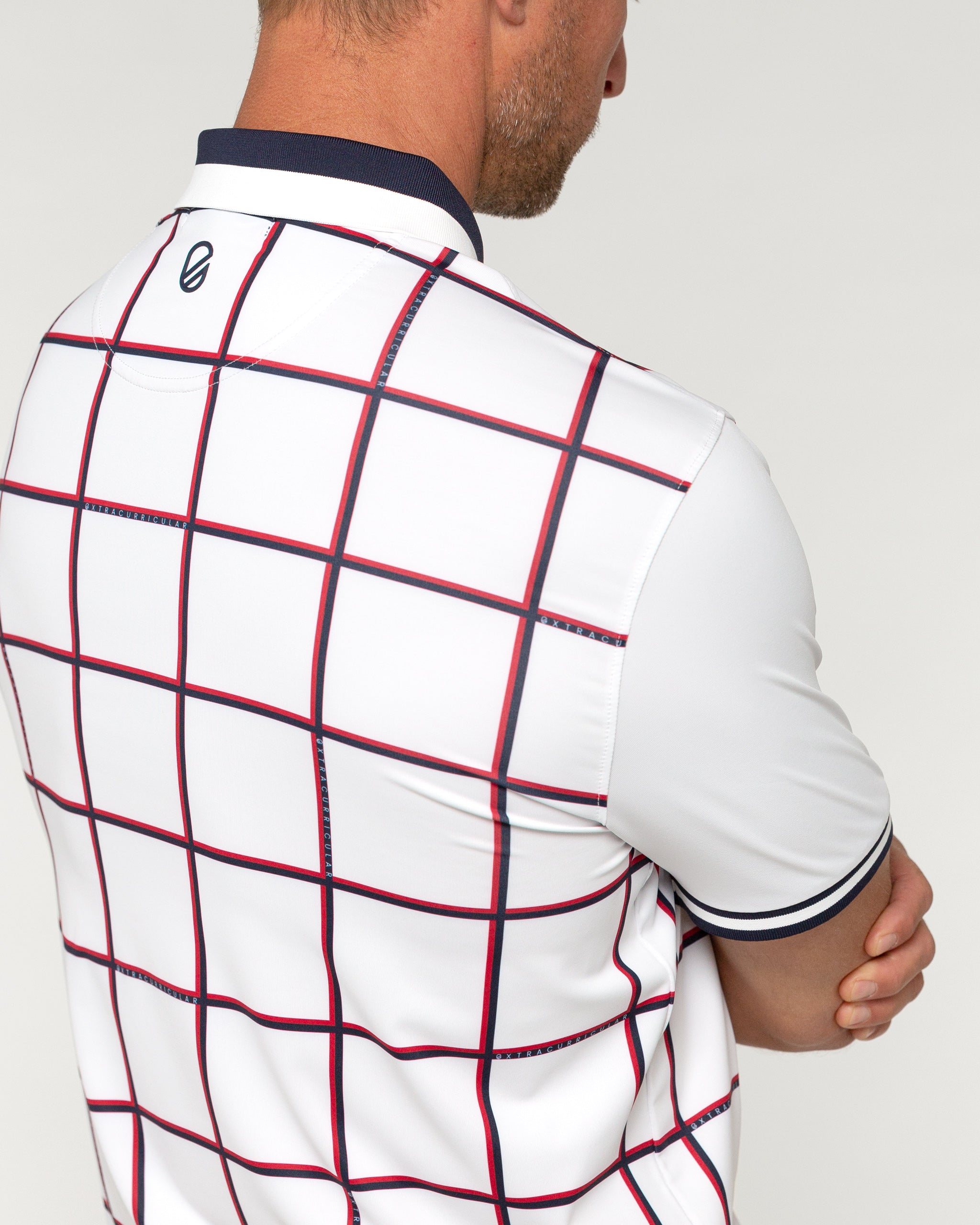 Platt Polo | Bright White Grid